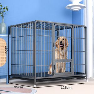 Grande <span class=keywords><strong>cage</strong></span> pour chien en acier inoxydable, <span class=keywords><strong>cage</strong></span> pour chien d'intérieur moyenne épaisse avec toilettes, vente en gros sur mesure - Product Image 3