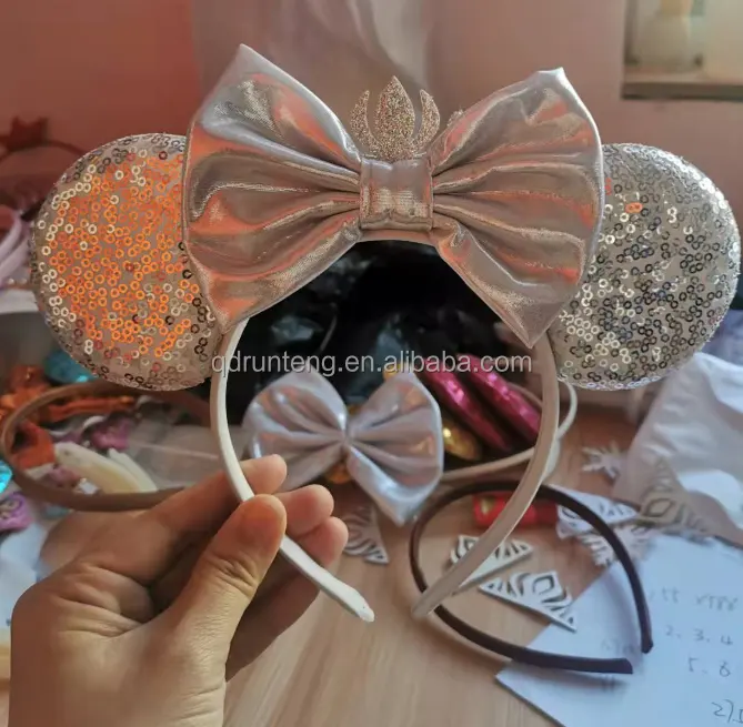 Diadema personalizada con orejas para niña, diadema de Minnie Mouse, disfraz de Mickey