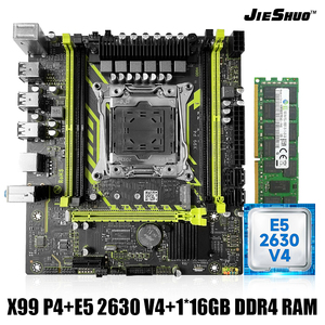 JieShuo X99 D4 Motherboard Set Kit mit Intel LGA2011-3 Xeon E5 2630 V4 CPU DDR4 16GB (1*16GB) 2133MHz RAM-Speicher NVME M.2 SATA - Product Image 3