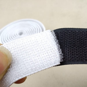 <strong>Elastic</strong> Hook and <strong>Loop</strong> Band White 1&quot; 25mm Hook <strong>Loop</strong> Tape <strong>With</strong> Rubber for <strong>Elastic</strong> Strap Stretch <strong>Loop</strong> - Product Image 6