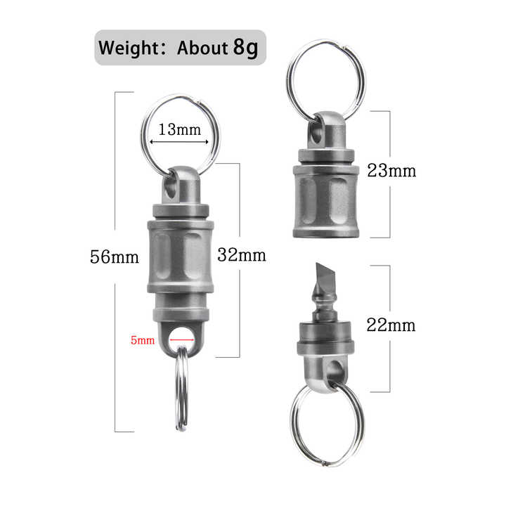 Multifunctional Rotation EDC Titanium Key Connector, Outdoor Portable Unboxing, Quick Release Two-way Keychain