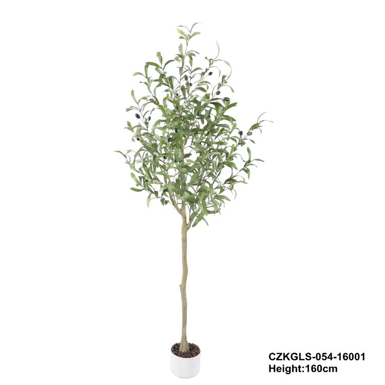 Olivenbaum gefälschter Topf-Oliven-Seiden baum mit Zweigen und Früchten, künstliche Olivenbäume für moderne Home-Office-Innenräume