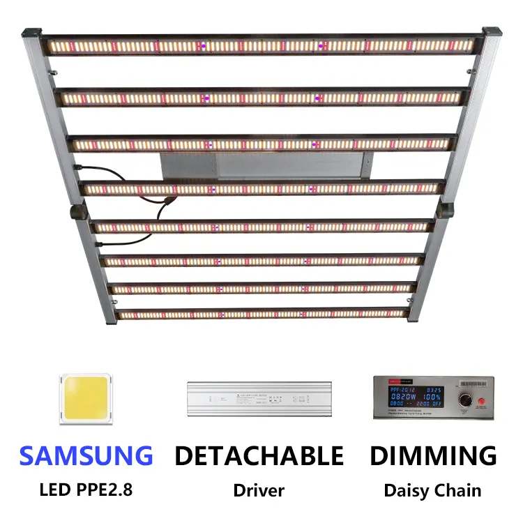 Samsung-Luz Led de cultivo plegable, iluminación de espectro completo Spydr, regulable, 800W, 730nm, UV, 395nm, 0-10v