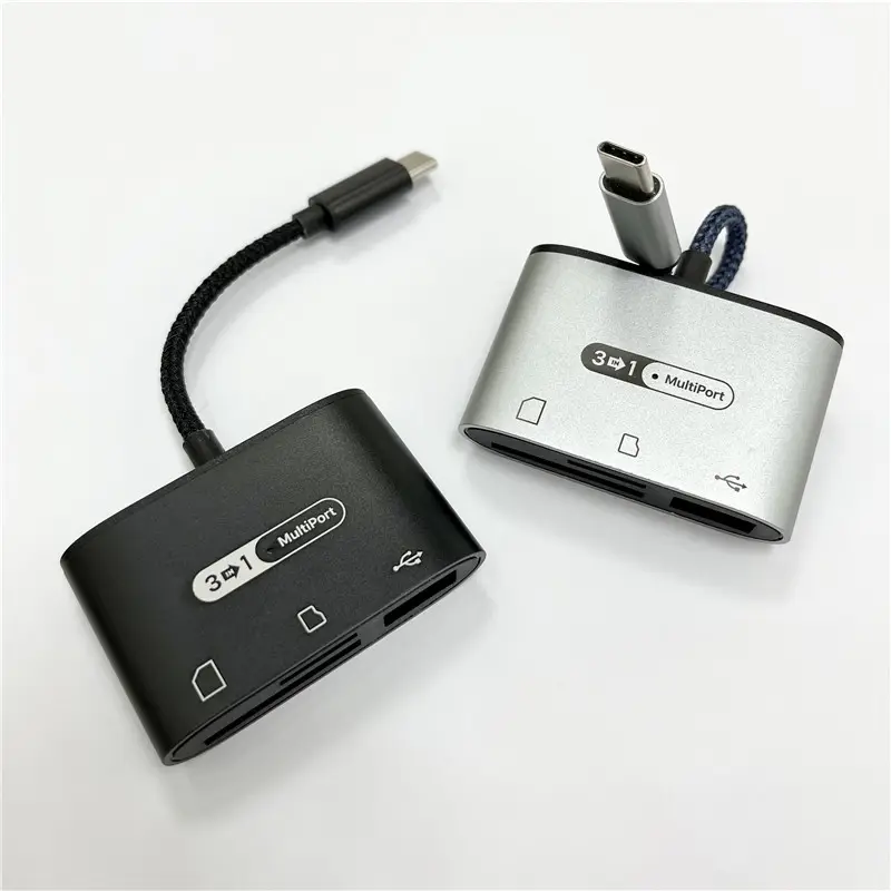 Lettore di schede multifunzione 3 in 1 per tipo C con porta USB di ricarica lettore di schede SD TF Kit di connessione per fotocamera supporto IOS 13