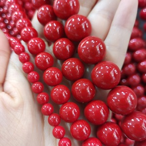 6-12mm Red Color Natural Round Shape <strong>Deep</strong> Sea <strong>Shell</strong> Beads Mother of the Pearl Strand