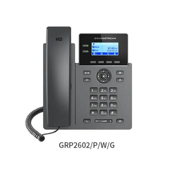 Neue Produkte POE Ip Phone 2-zeiliges essentielles IP-Telefon Grands tream GRP2602P