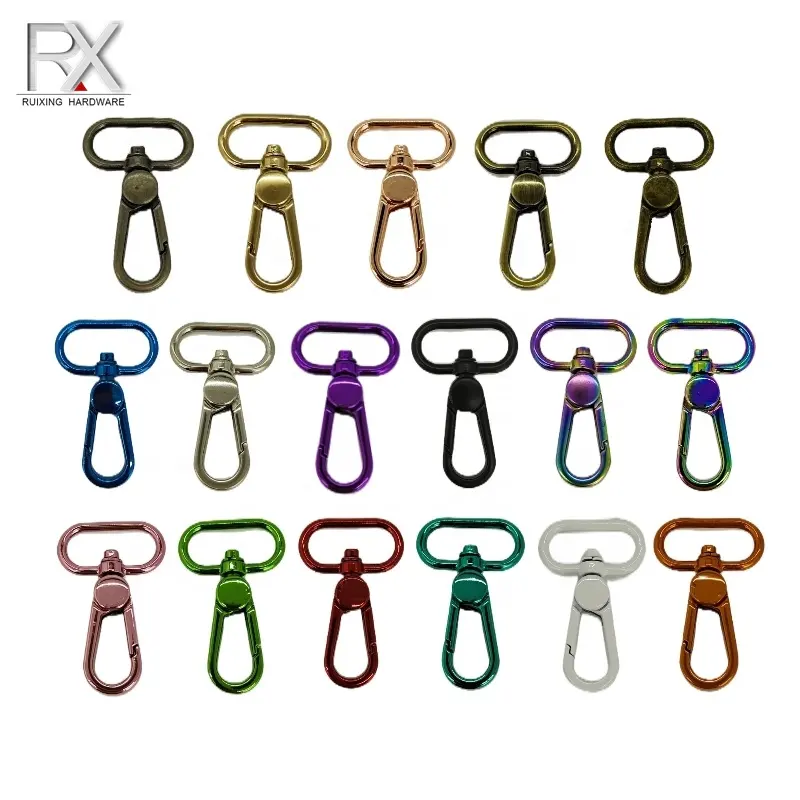 High quality colour strong Snap Hook chromatic 1inch clip clasp swivel hook dog buckles snap hook for bag accessories metal