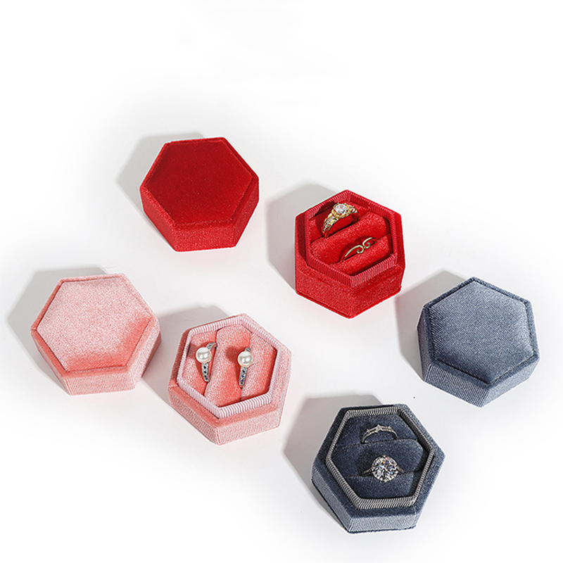 Hexagon Shape Double Rings