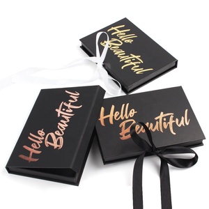 Personalizza Logo scatola di apertura in stile nastro carino scatola di imballaggio regalo federa in seta scatole sottili rettangolari