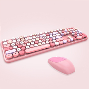 2025 colorido 2,4G teclado y ratón inalámbricos Combo USB teclado Retro de tamaño completo ratón silencioso para ordenador portátil y Escritorio - Product Image 5