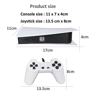 ホットGS5TVゲームコンソール8ビットゲームボックス、200クラシックAV出力GS5レトロビデオミニゲームステーション、デュアルワイヤードコントローラー付き