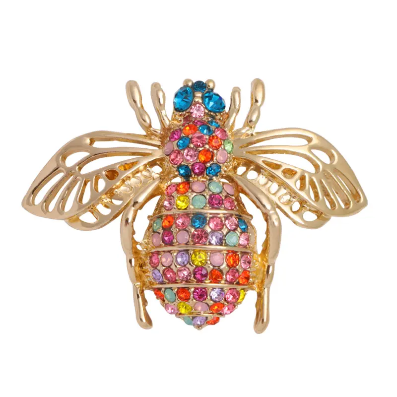 Broche de abeja delicado para mujer y hombre, broche de cristal con diamantes de imitación, joyería de moda, broche de esmalte, regalo de joyería