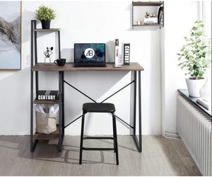 <strong>Computer</strong> Writing Desk with 3-Tier Shelf Modern Simple Study Desk Small Home Office PC Gaming Desk Laptop <strong>Notebook</strong> <strong>Table</strong> - Product Image 3