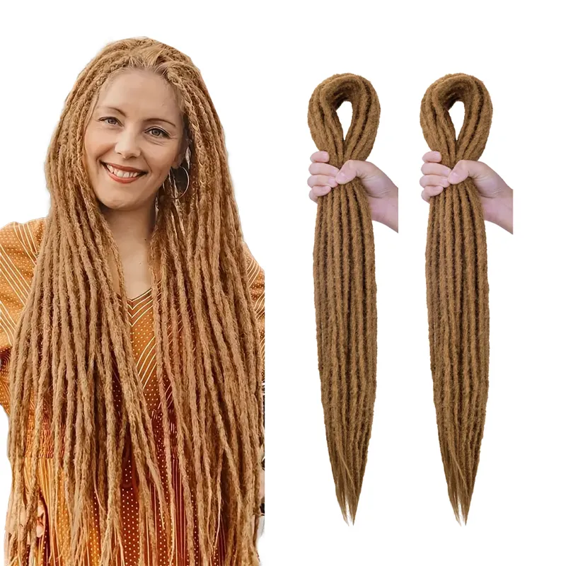 Extensiones de rastas de 24 pulgadas Extensiones de rastas de pelo totalmente hechas a mano para hombre/mujer Reggae Hippie Peinado