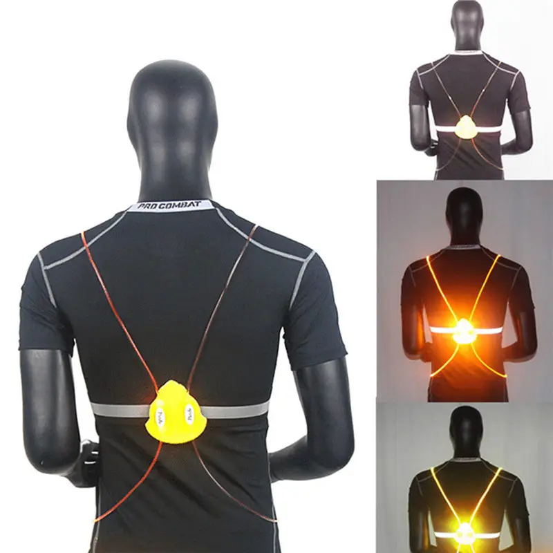 Night Running ciclismo sport all'aria aperta gilet lampeggiante moto LED Fiber Riding Light Up giubbotto riflettente di sicurezza gilet R1018