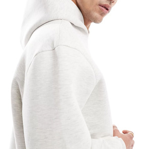 New Fashion Cotton Blank <strong>Plain</strong> Hoodies No <strong>Strings</strong> Packet Unisex Oversized Grey Hoodie for Men - Product Image 3