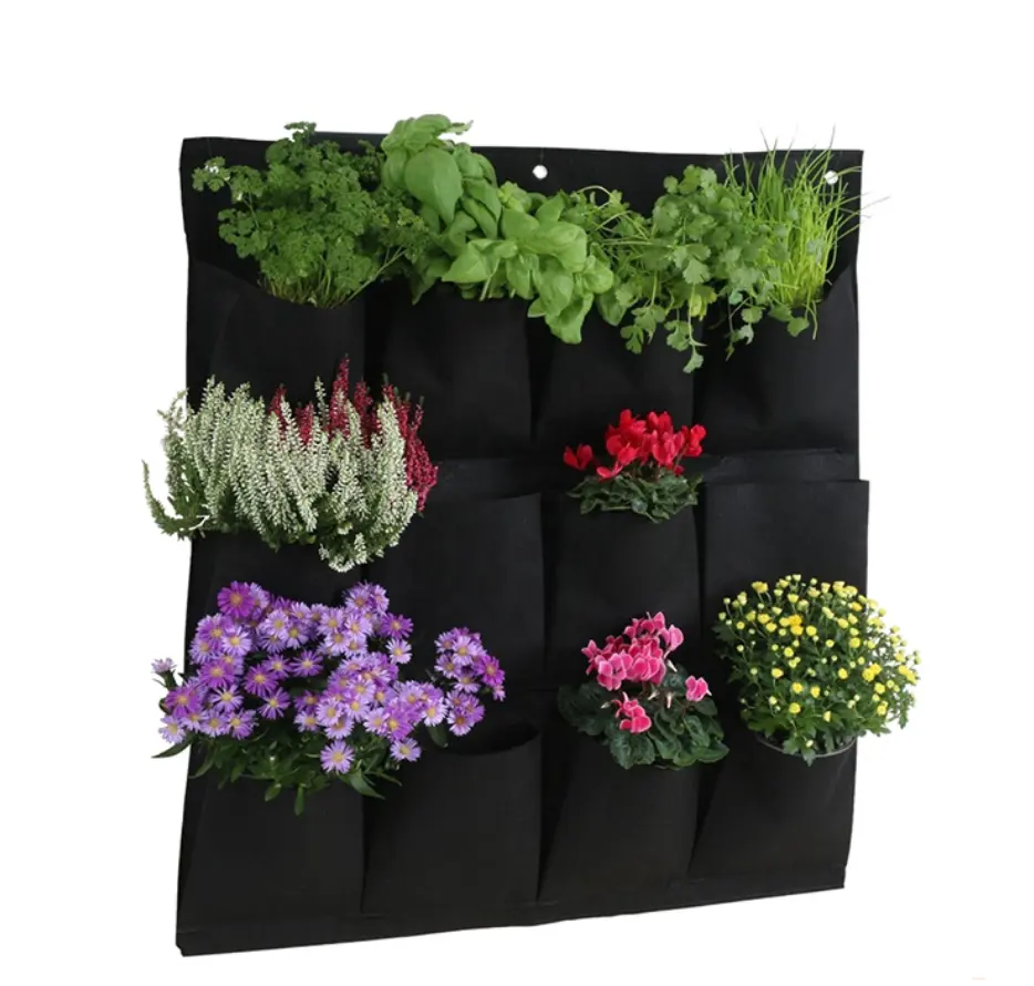horticultural pockets vertical garden felt planters grow bags vertical wall plant grow bags with pockets