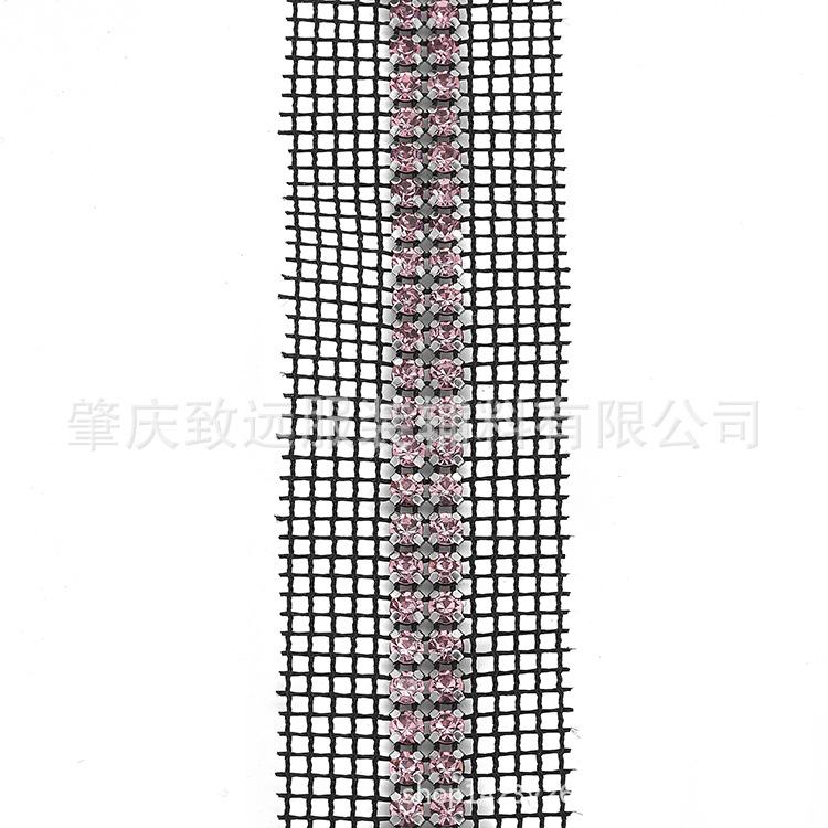 Black mesh light pink diamond
