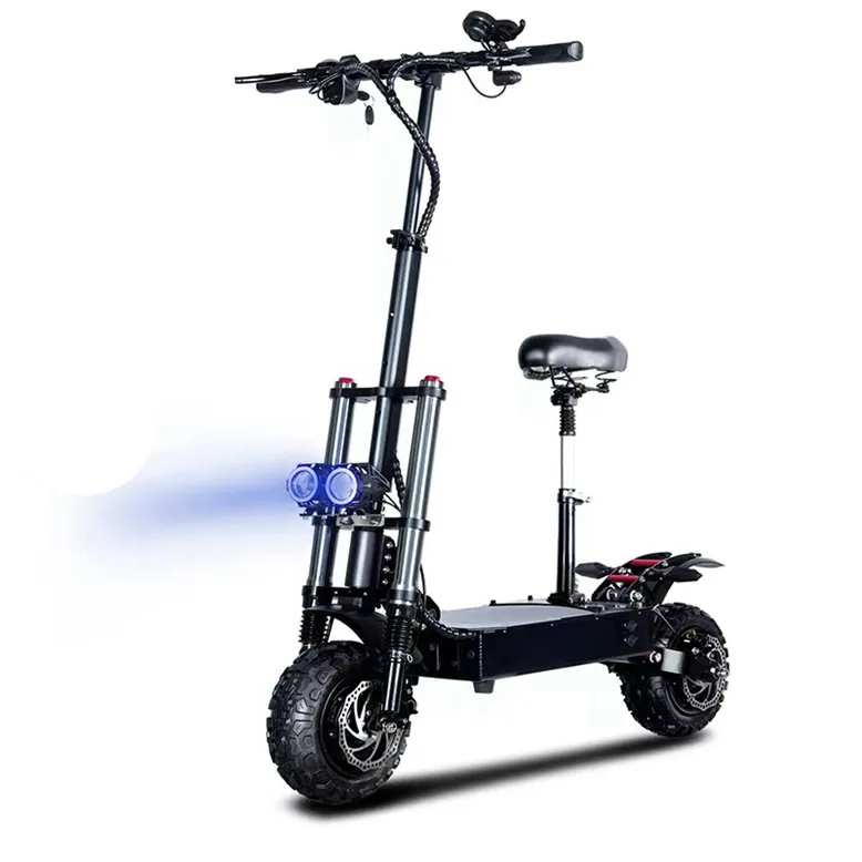 Scooter eléctrico todoterreno plegable para Adultos de 60V y 6000W de Doble accionamiento en almacén de la UE, EE. UU., envío libre de impuestos, scooter de alta velocidad