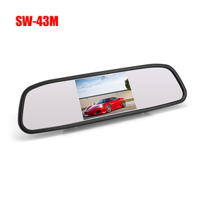 Safety Driving 2 Ways <strong>RCA</strong> <strong>Input</strong> LCD Screen Universal Mount Clip-On Display 4.3&quot; Vehicle Rear View Mirror Car <strong>Monitor</strong> - Product Image 1