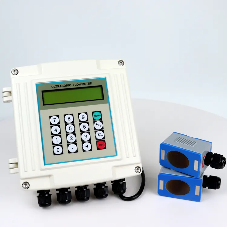 Muur Gemonteerde Klem Op Type Inline Waterniveau Sensor Sonde Meter Vloeibare Ultrasone Flowmeter Beugel Ultrasone Flowmeter
