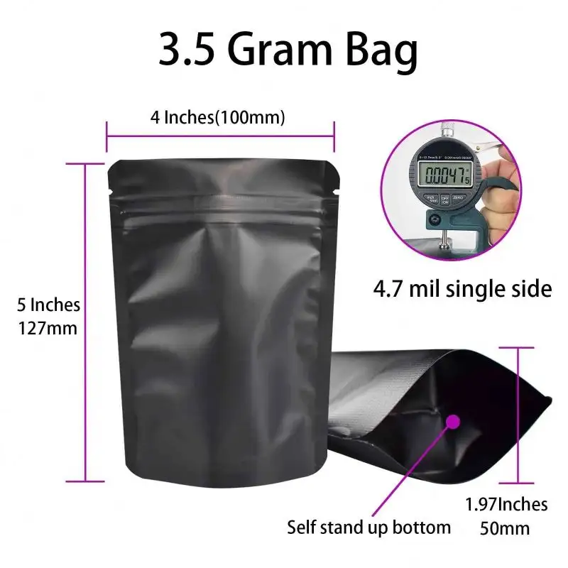 Tùy chỉnh bao bì Pouch Zip khóa túi bolsas doypack PVC Dây Kéo Túi trẻ em bằng chứng sac 3.5 gam Mylar Túi 3.5 gam mùi bằng chứng