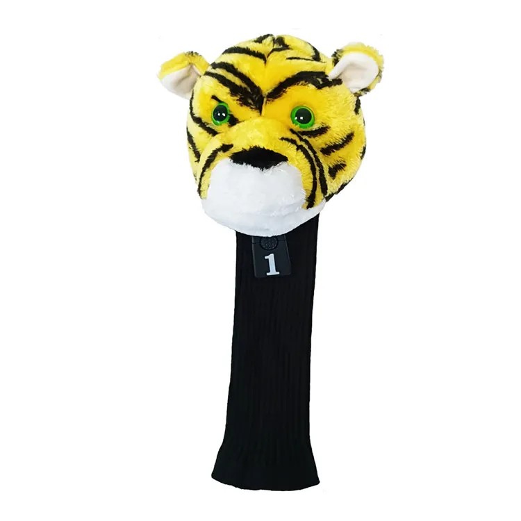 Wholesale Golf Accessories Plush Animal Custom Tiger Embroidery Logo Golf Headcovers