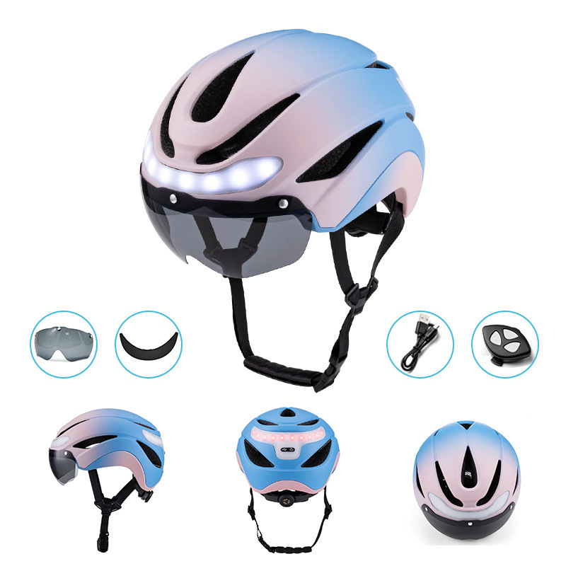 Smart LED Signal Magnetic Visor-Pink Blue Gradient