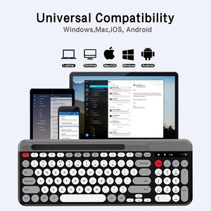 OEM 98 Keys 2.4Ghz Wireless <strong>Keyboard</strong> BT5.0 Computer <strong>Keyboard</strong> Multi Devices with Tablet Stand for Win/<strong>iOS</strong>/Android - Product Image 5