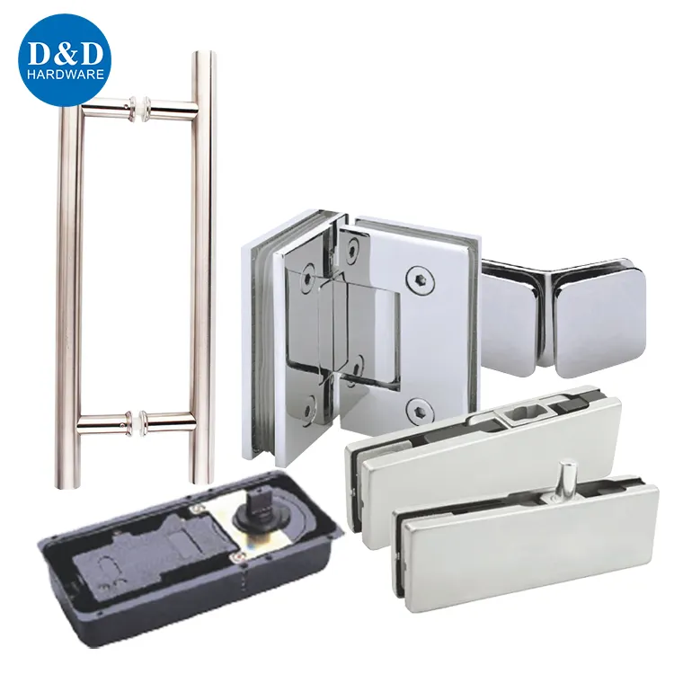 Accesorios modernos de acero inoxidable para puerta de ducha, Hardware de cristal para construcción 304/316