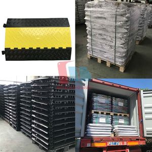Movable Heavy Duty Flexible <strong>Yellow</strong> 5 Channel Rubber Cable <strong>Ramp</strong> Temporary Cable Cover Protector Floor Rubber Wire Cable Protector - Product Image 6