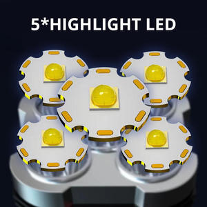 Torcia elettrica Ultra luminosa ricaricabile USB 4 modalità faro 5 torcia a led - Product Image 2