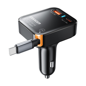 ESSAGER F760 65W Built-In USB-C Cable USB-C USB-A Car <strong>Charger</strong> - Product Image 1