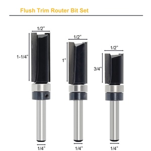 Tuôn ra cắt <span class=keywords><strong>Router</strong></span> bit thẳng tuôn ra cắt tỉa mẫu mô hình Cutter-Shank mang hướng dẫn 2 Sáo Carbide Tipped-1/4 "Shank - Product Image 4