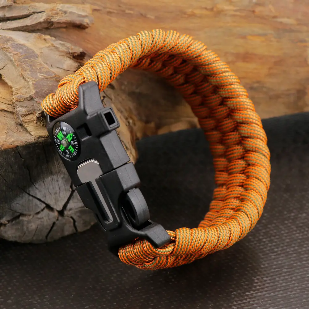 High Quality Survival Paracord Bracelet Men Women Emergency Gear Parachute Rope Braided Cord Plastic Buckle Camping