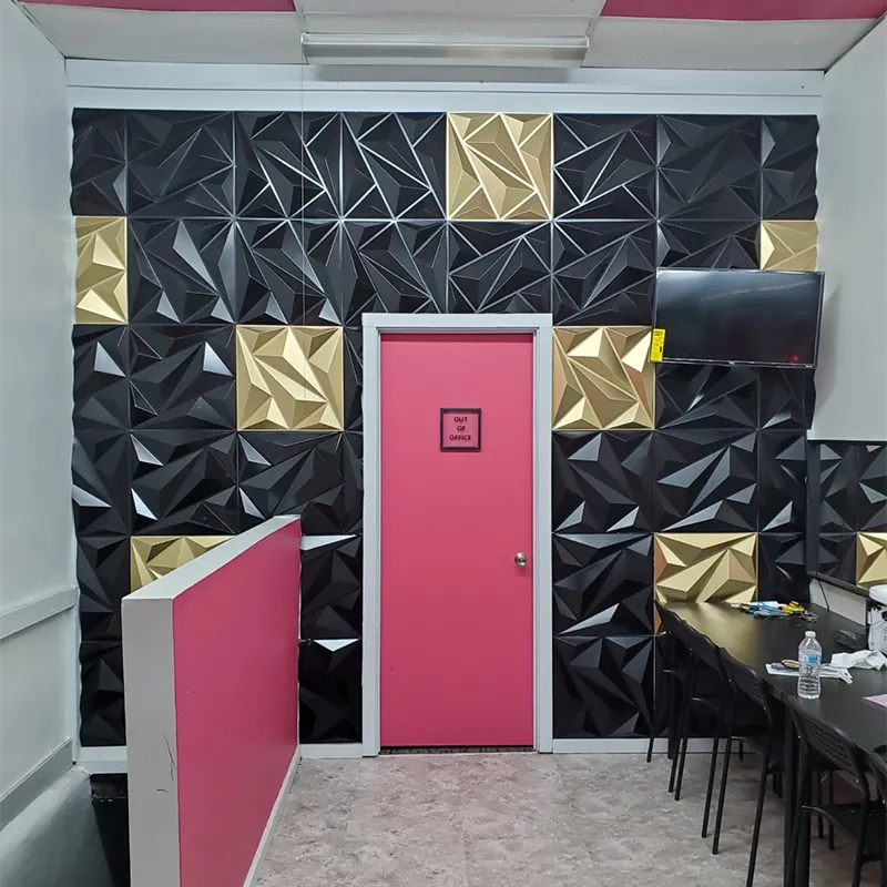 Nuevos tipos de papel tapiz negro de administración Exterior, textura decorativa, paneles de pared impermeables 3d para interior
