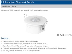 Лидер продаж 0-10 В 1-10 В PIR датчик движения диммер RF беспроводной 2,4 ГГц переключатель датчик переключатель потолочный монтаж - Product Image 4