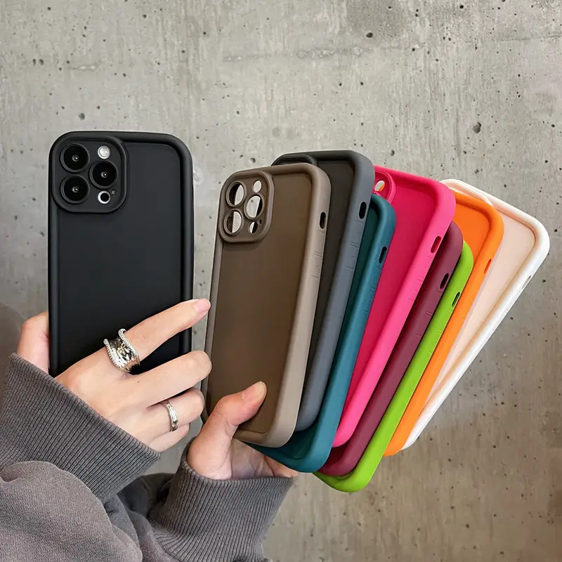 Iphone15 प्रो मैक्स सॉफ्ट सिलिकॉन के लिए फैशन सरल ठोस रंग फोन केस आईफ़ोन 15 प्रो के लिए