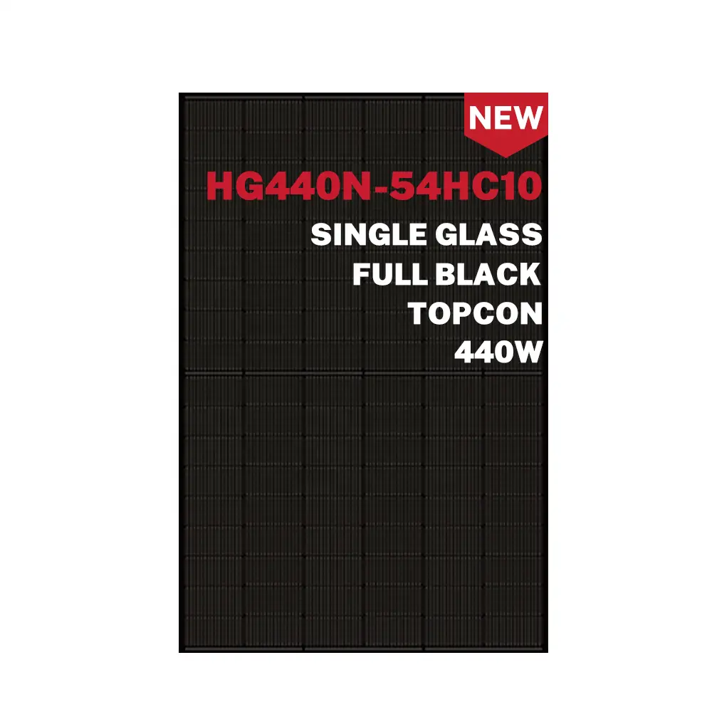 แผงเซลล์แสงอาทิตย์แบบโมโน430W 435W 440W สีดำแผงเซลล์แสงอาทิตย์แบบคู่โมโน