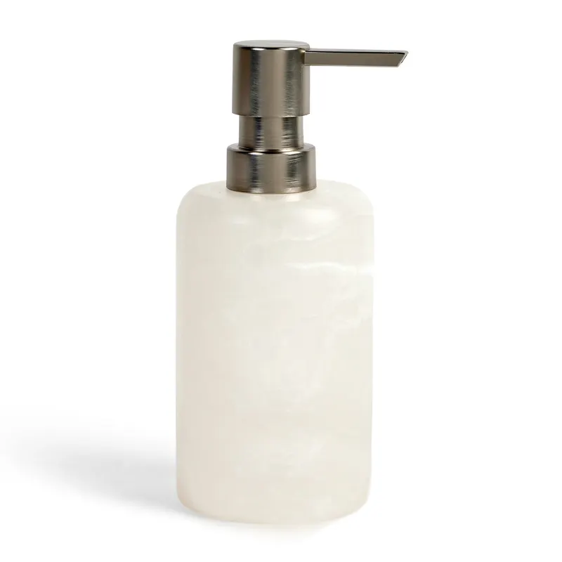 Pietra di marmo naturale porta sapone liquido lozione Dispenser bottiglia ricaricabile per il bagno