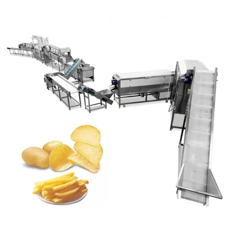 Automatico pieno Congelati patatine fritte che fa la macchina semi-automatica Linea di Produzione