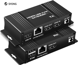 SYONG伸肌HDMI零延迟1080P 60Hz HDMI KVM发送方和接收方以太网30M 50M 60m环路输出KVM HDMI扩展器 - Product Image 1