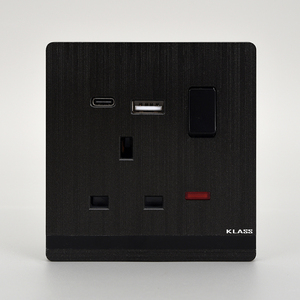 Interruptor de color plateado estándar británico de lujo Placa cepillada 13A material de PC multifunción punto plateado al por menor - Product Image 4