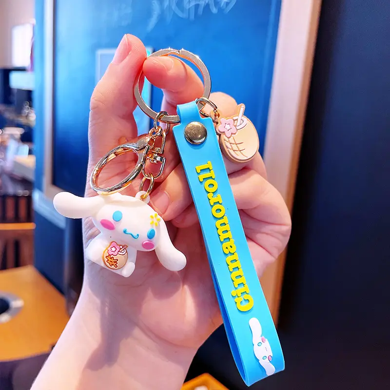 Portachiavi di design Anime simpatico cartone animato 3D carino Melody KT in PVC portachiavi in gomma Llaveros sacchetti ornamenti regali Souvenir