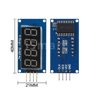 TM1637LEDディスプレイモジュール7セグメント4ビット0.36インチクロックREDアノードデジタルチューブ4シリアルドライバーボードパック - Product Image 2