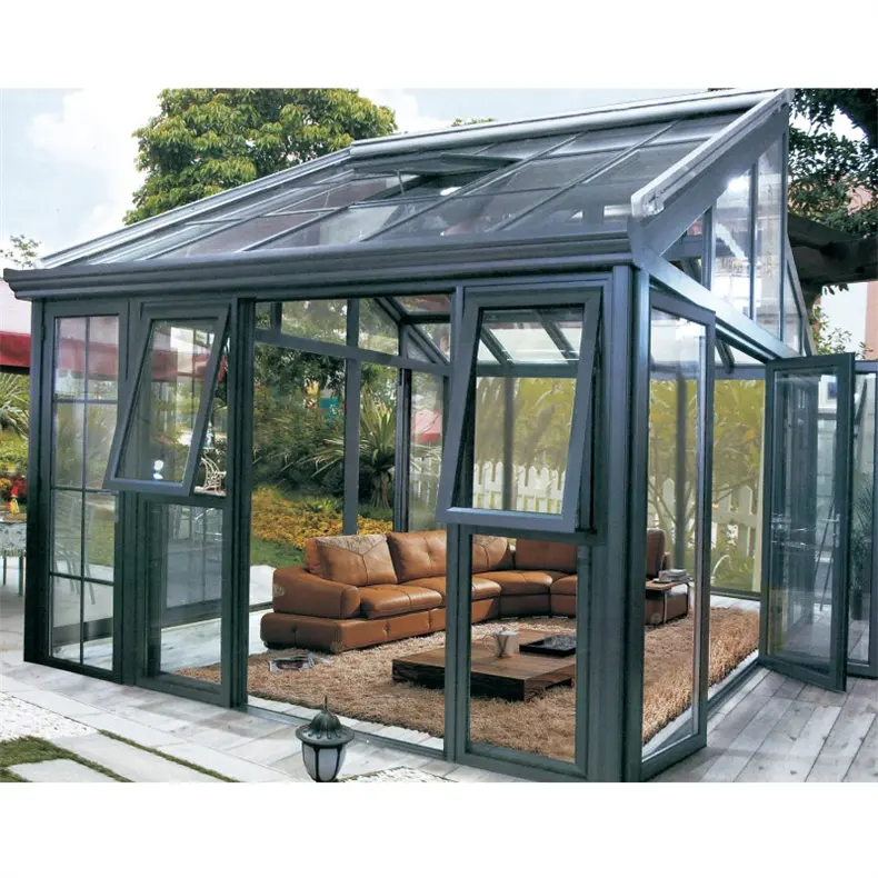 Solarium extérieur en verre trempé à faible émissivité La petite petite maison ensoleillée Sunshine Glass Sunrooms pour villa