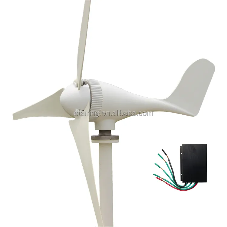 Turbina aerogeneradora de 200W, generador de viento de 200w, 12v y 24v, eje horizontal, 3 cuchillas, 100W