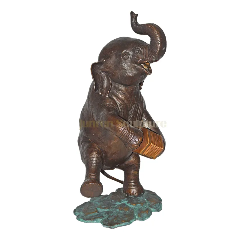 Sanat ev dekor hayvanlar heykel sirk fil dans ve akordeon bronz heykeli oyna