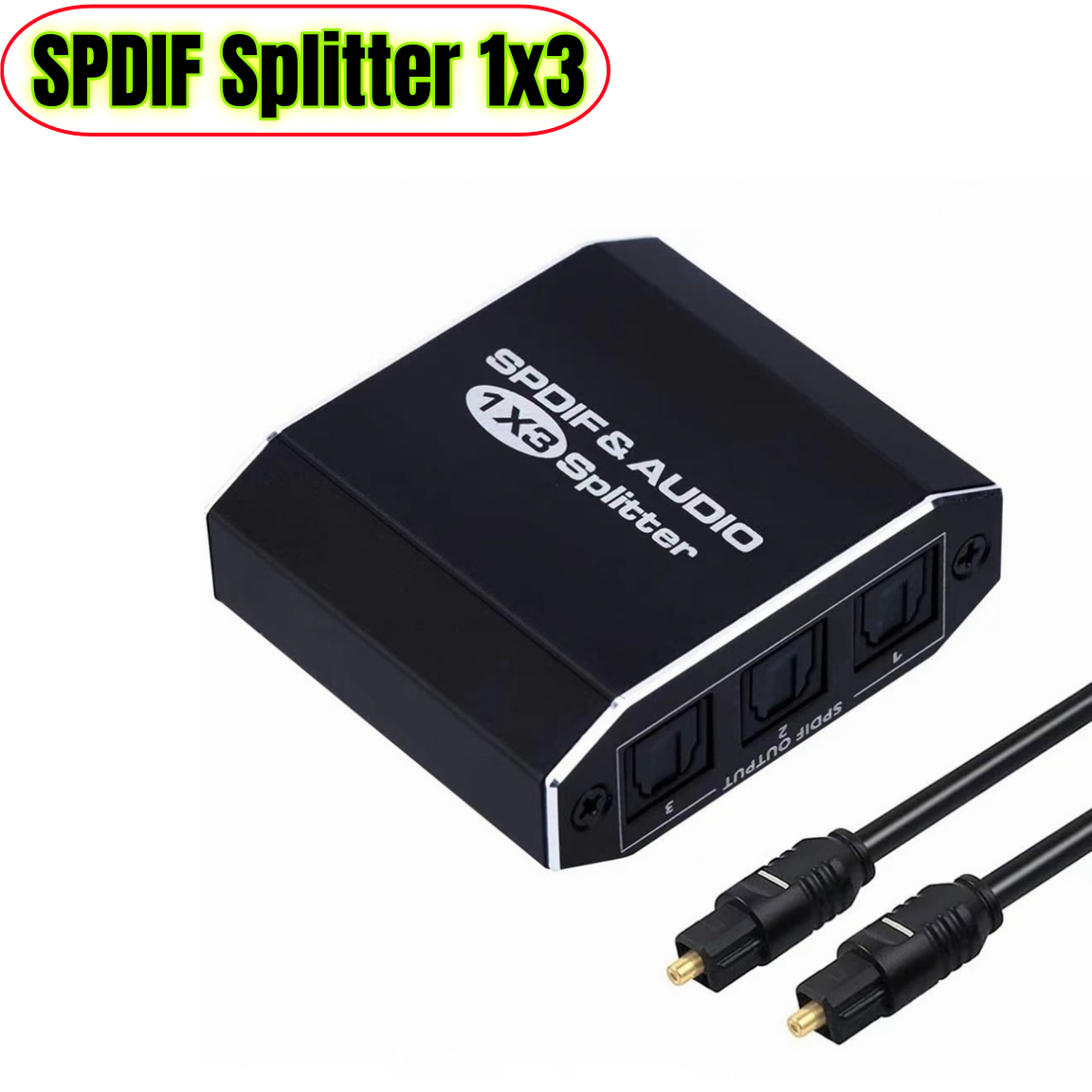 Divisor de Audio de Fibra 1x3 Negro G1