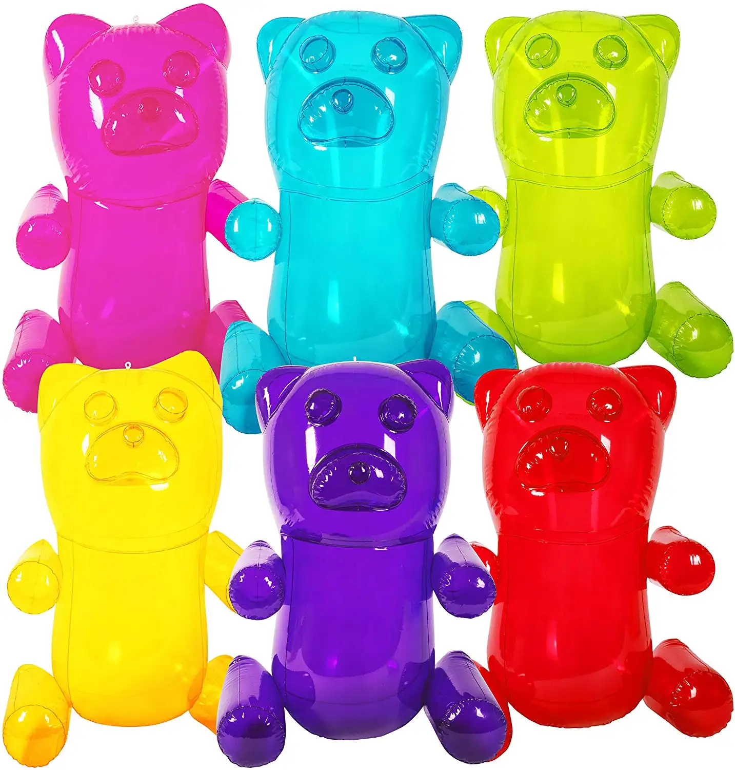 Chico jugar encantadora ositos de goma colorido inflable oso globo de juguete